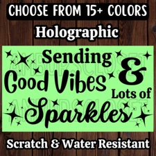 50 GOOD VIBES STICKERS 2.25" ENVELOPE LABELS THANK YOU SCRATCH RESISTANT SPARKLE