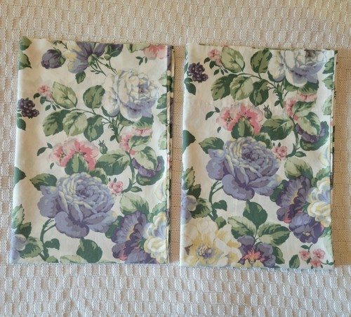 VINTAGE Wamsutta STANDART Kissenhülle Hergestellt in den USA Rosen Blumen 2er Set (2)