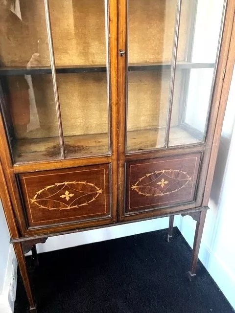 Antique Sheraton Style Display Cabinet 1900 1910 eBay