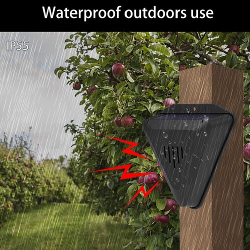Waterproof Solar Motion Sensor Alarm Emits loud dog barking & gunshot sounds - Picture 9 of 17