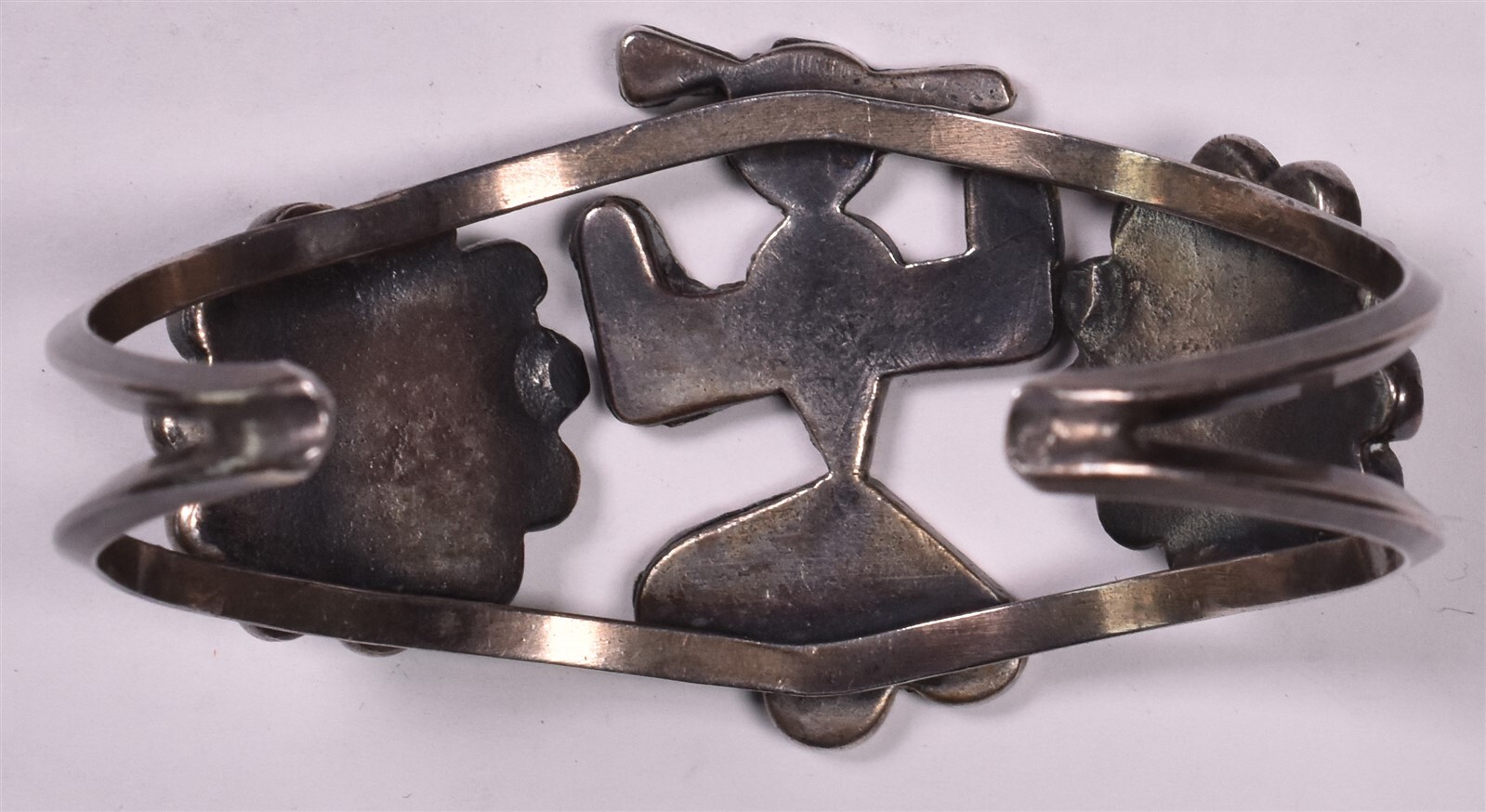 Antique Thunderbird Silver Cuff Bracelet Turquois… - image 4