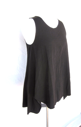 Y’s Yohji Yamamoto black tunic top VTG 38”b Oversize JP2 Handkerchief hem swirls