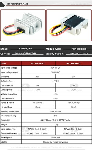 DC Buck 36V 48V to 24V 3A 5A 10A 20A 30A 40A 60A 85A DC-DC Step Down Converter - Picture 9 of 25