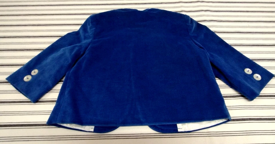 Chaqueta de terciopelo azul real para niños L 18 meses ropa de noche para niños ESTILO ELVIS Foto 4 de 4