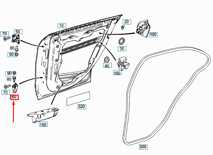 MERCEDES-BENZ GLA X156 Rear Right Door Bottom Hinge A1767300437