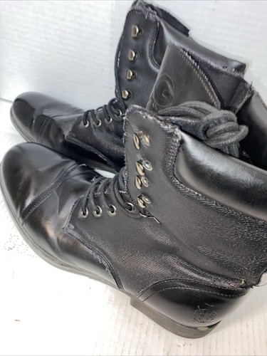 G By Guess: Boots, Women, sz 11.5, Lace Up, Combat, Black Vegan Leather - Picture 3 of 7