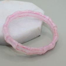 ROSE QUARTZ Natürliche Edelstein Kristalle Doppelte Lochung Bambus Form Armband
