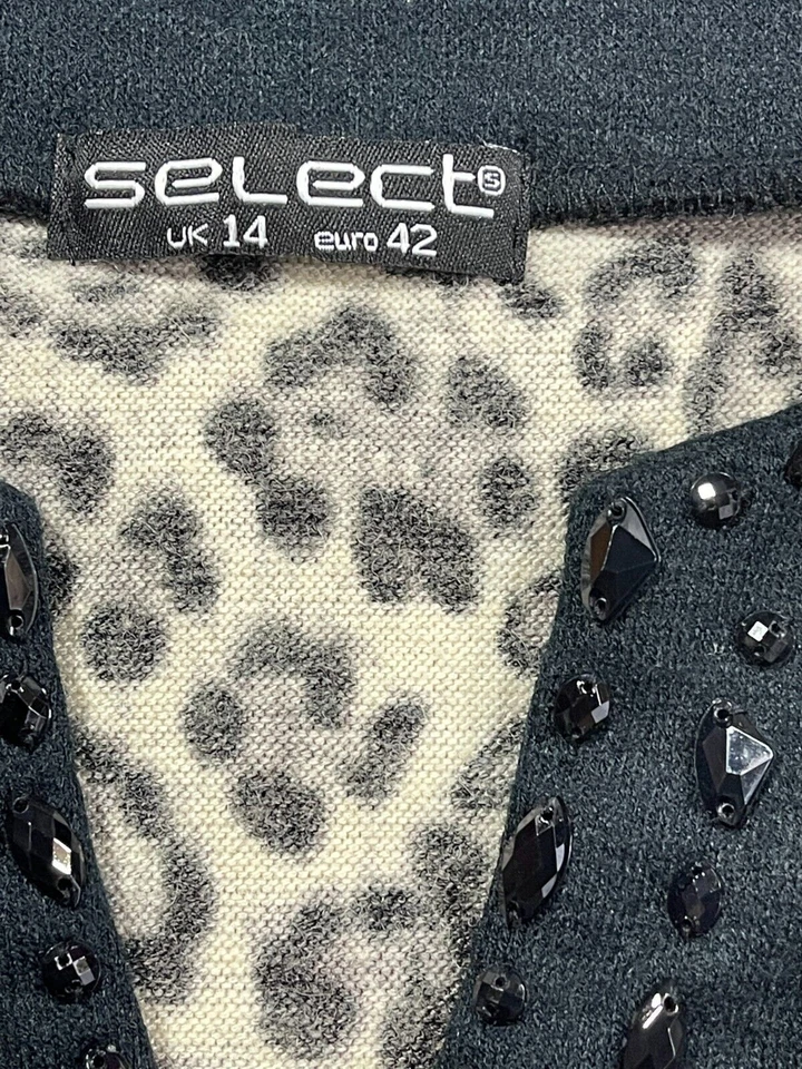 Vestido corto para mujer SELECT talla mediana 14 negro mezcla animal estampado polar EU42 Foto 3 de 4