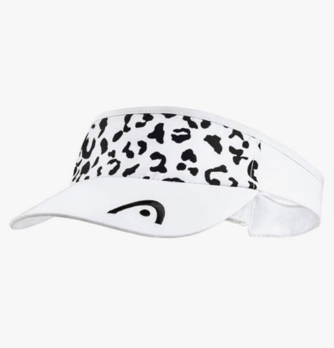 HEAD Pro Player Women's Visor Hat Tennis Golf Walking Leopard - White (£13rrp!!)