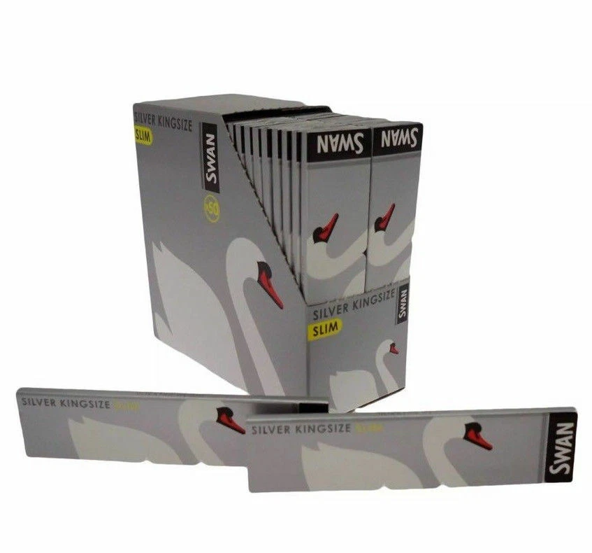 Swan Silver King Size Rolling Papers – Box of 50 Booklets – Ultra Thin Papers