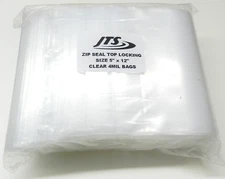 5" x 12" Resealable Bags 4 Mil Zip Seal Top Lock 5x12 Clear HD Plastic Poly Bags