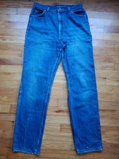 Vintage Lee Riders Jeans Womens 15 Med Blue 100 Cotton Denim Tapered USA union