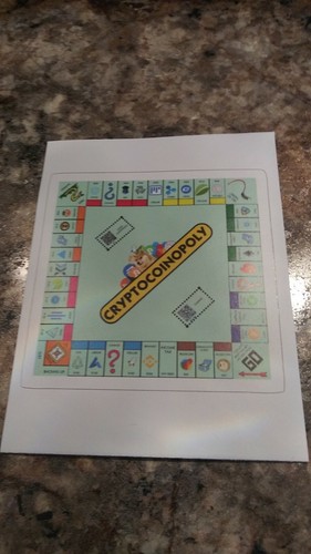 CRYPTOCOINOPOLY monopoly board inspired Crypto sticker! 3.0 x 3.0 - Picture 2 of 2