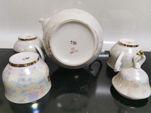 40 Years Victory in WWII 1945-1985 Porcelain Teapot & 3 Cups Soviet Union USSR - Picture 9 of 10