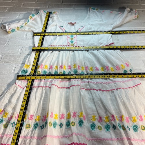 Maxi Vestido Simply Southern para Mujer XXL Blanco Bordado Tortuga Flores Boho Nuevo - Imagen 3 de 19