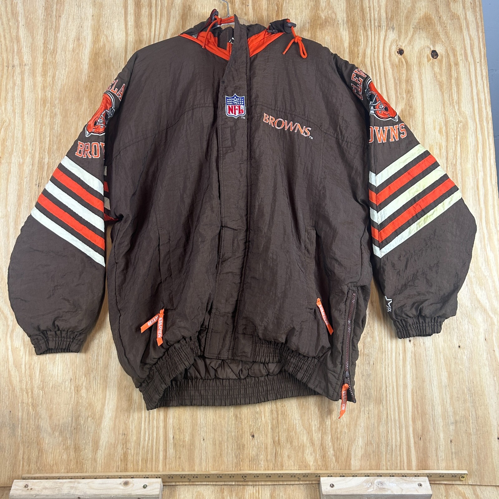 Vintage Starter Pro Line Cleveland Browns NHL Jacket Men's Large Brown 90's