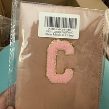 Women's Pink and Tan Luggage Tags "C" monogram