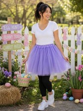Women's Lavender Light Purple Tutu Skirt   3-Layer Tulle Ballet Skirt for Hallow