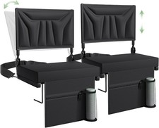 Stadium Seats W/ Back Support Cushion Portable Bleacher Seats Folding Bleacher
