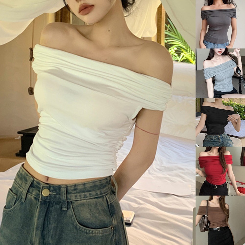 T shirt donna audace altra moda senza spalline