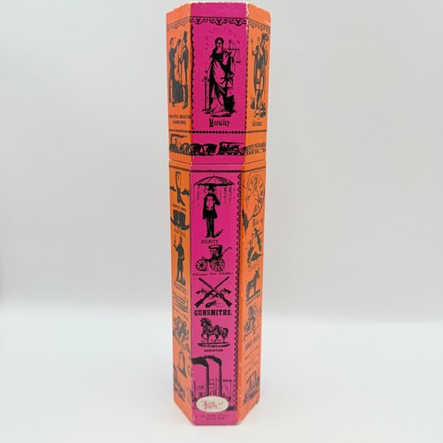 Vintage 1968 New Trends Inc Hexagonal Incense Box Pink Orange Japan Victorian