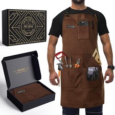 Aprons for Men, Woodworking Apron with Tool Pockets, Canvas Work Apron for Wo...