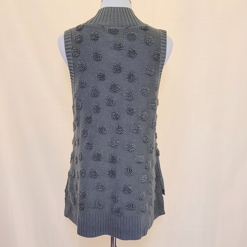 French Connection Gray Flock Dot Sleeveless Pullover Sweater Wmn's Medium - Picture 4 of 5