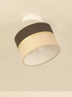 Deckenstrahler Schlafzimmer Stoff Braun Ecru E27 L:18 Cm Deckenspot Flexibel