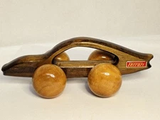 Vintage Ferrari Two-Tone Wooden Back Massager Roller Car Vehicle 10x4x3.5"