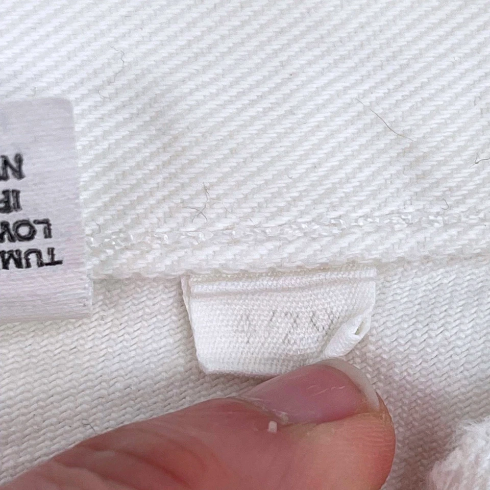 J. Pantalones de mezclilla Crew para mujer blancos de pierna recta con botones talla 4/29 Foto 4 de 4