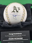 Mark McGwire Oakland Athletics Signed Baseball Fanatics Authentic Original