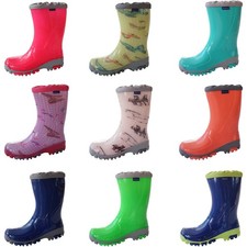 Toddlers Little Kids Boys Girls Wellies Rain Boots Children Wellington Boots