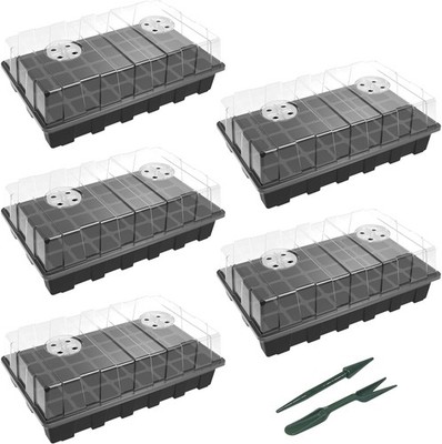 Seed Starter Tray Kits: Durable Germination Trays with Vented Domes, 200 Cells