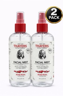 (2 Pack) Thayers Alcohol-Free Witch Hazel Facial Mist Toner - Rose Petal E3