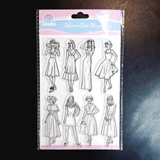 FASHIONABLE WOMEN Globleland Clear Stamps Ladies People Dresses 50s 70s um679