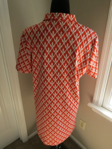 NEU OHNE ETIKETT TYLER BOE ORANGE & BEIGE FILAGRAN BEDRUCKTES POLOKLEID - GRÖSSE L - Bild 5 von 8