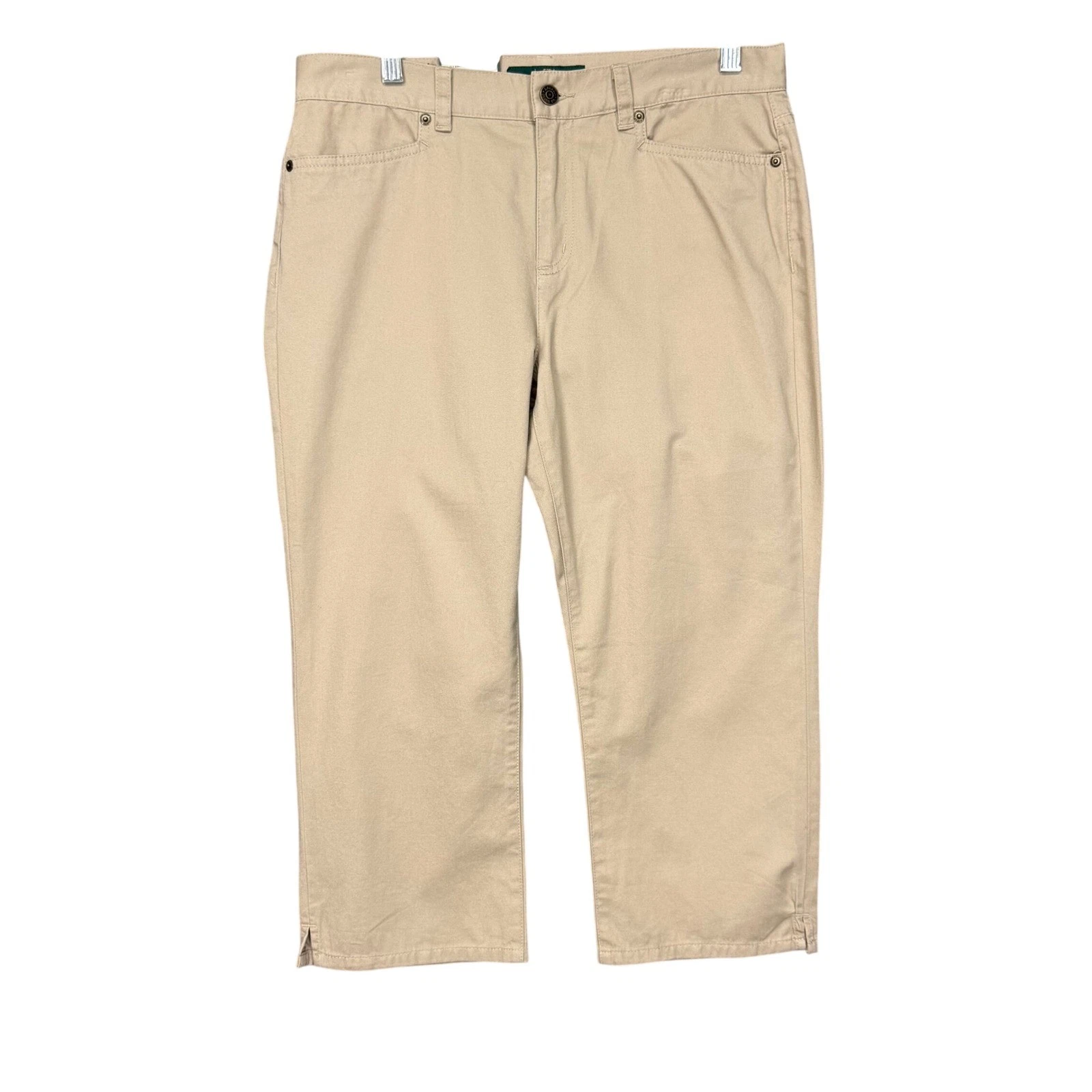 Lauren Ralph Lauren Pants Women 8 Khaki Cropped Classic Midcalf Capris NWT