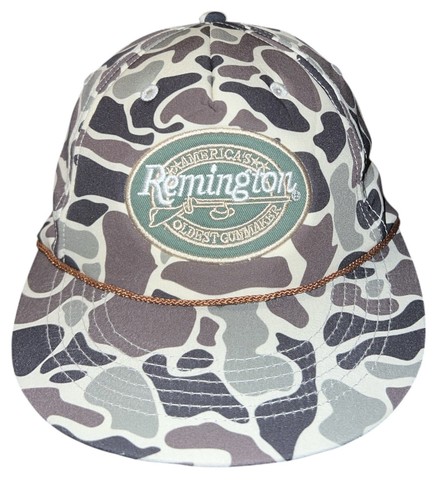 Remington Retro Camouflage Foam Snapback Hat Adjustable Cap Camo Rope Hunting