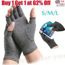 Compression Fingerless Gloves Anti Arthritis Finger Brace Pain Relief UK