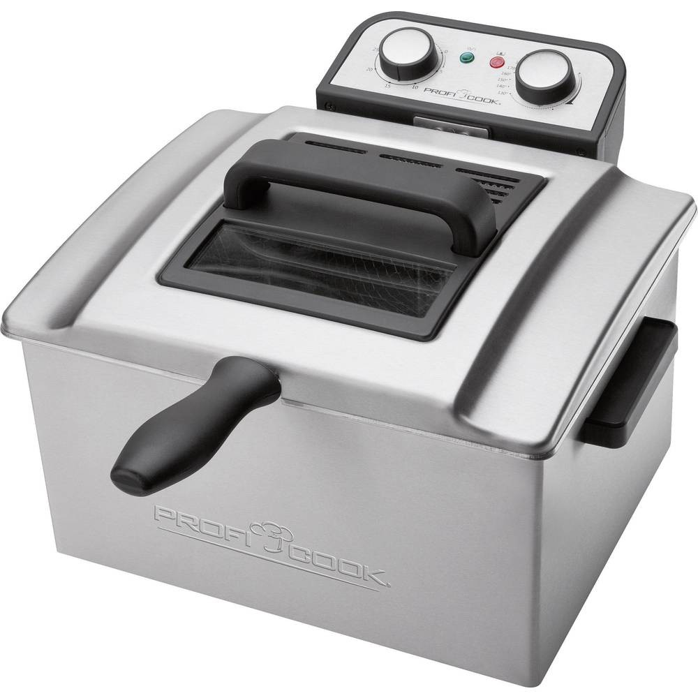 Friteuse électrique Profi Cook PC-FR1038 robuste en métal brossé