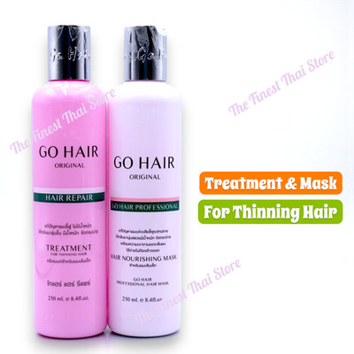 GO HAIR Hair Treatment + Leave On Professional Hair Mask for Thinning Hair Set