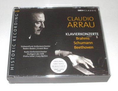CD BOX MIT 3 CD´s CLAUDIO ARRAU KLAVIERKONZERTE BRAHMS SCHUMANN SWR CLASSIC