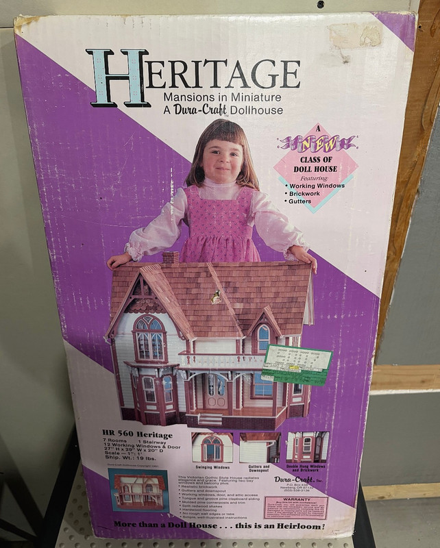 1991 Vintage NOS Dura-Craft "Heritage" HR560 Victorian Mansion Dollhouse Kit