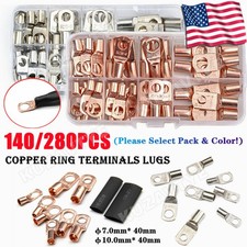 140/280X SC Copper Lug Ring Terminals Car Battery Cable Wire Crimp Connector Kit