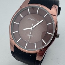 Structure Quartz Watch Men Ultra Thin Brown B...