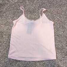 NEW Wild Fable Lace-Trim Ribbed Cami Size Medium Women's Pink