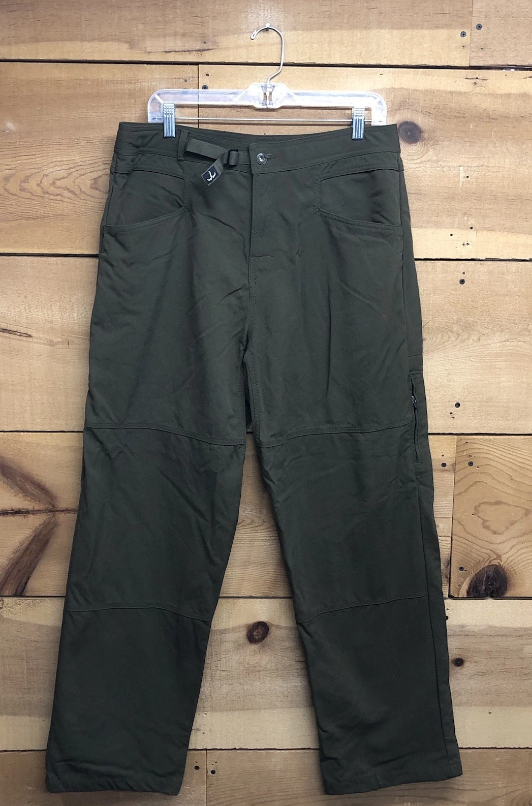 prAna Stretch Zion Hiking Outdoor Pants Mens Size XL 36x34 Belted Climbing Brown