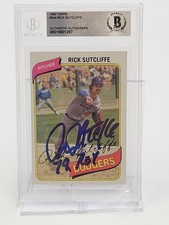 1980 Topps #544 Rick Sutcliffe Signed Rookie Card RC Auto 10 BGS BAS