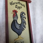 Vintage Wood Sign Rooster Farm Fresh Eggs Sign With BELL (Measurements In Photo) — photo 5