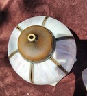Large Vintage Tulip Lotus DOUBLE   Marbled Slag Stained Glass Shades Art Nouveau — photo 5